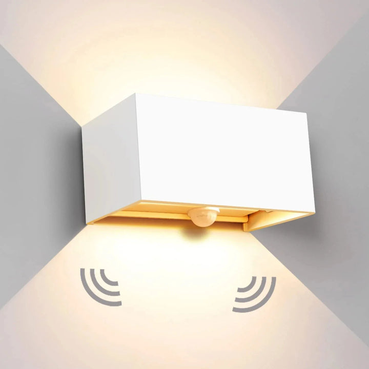 BowLift | SensoLux LED Wall Light | LED Outdoor Wall Light 24W | With Motion Sensor | IP65 Waterproof | Adjustable Spotlight in Black/White