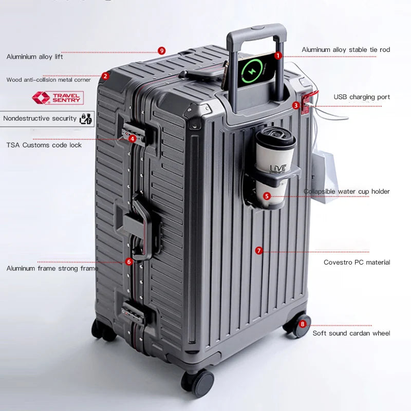 BowLift | Wide Handle Hardcase Suitcase – Lisbon