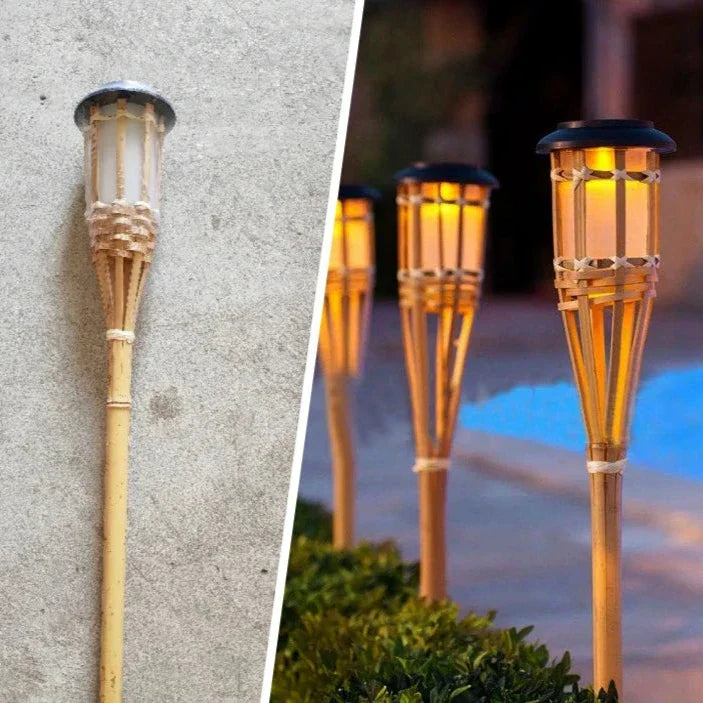 BowLift | Solar Torch 5-Piece Set | Flame Effect LED Garden Lights | Solar Powered | Decorative Light for Outdoors