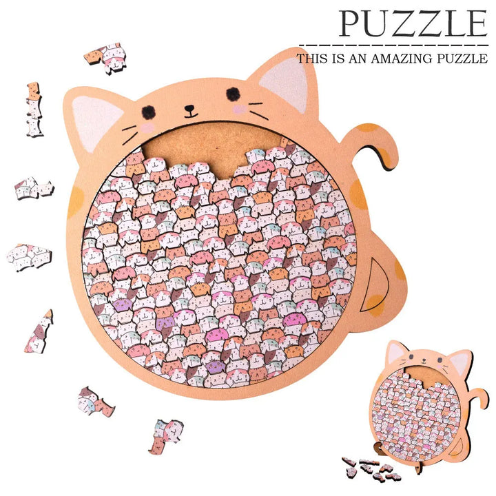 BowLift | Wooden Cat Craze Wooden Art Puzzle