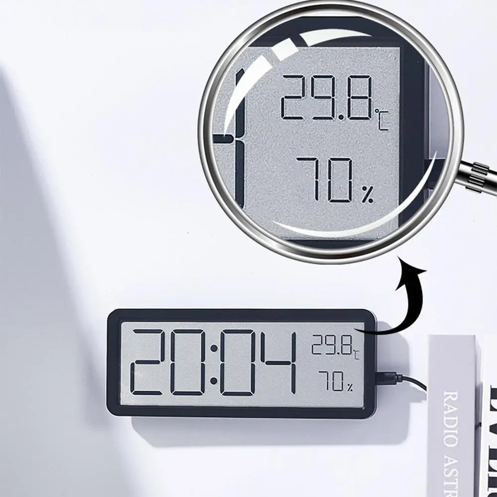Large Digital Wall Clock with Temperature and Humidity Display – Perfect for Living Room, Bedroom, and Office | Bowlift