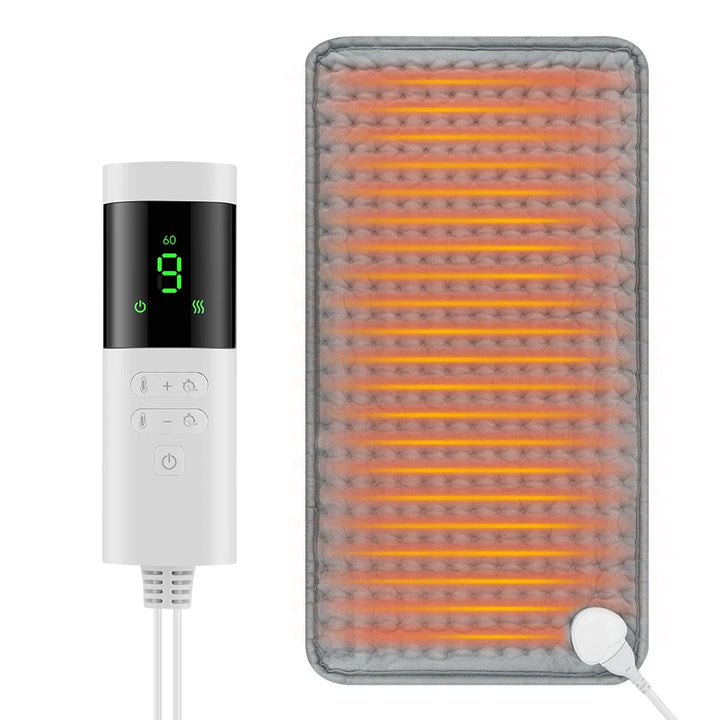 BowLift | ThermaEase Electric Heating Pad | 9 Temperature Levels & 4 Timer Modes | 30×60 cm | Washable & Quick Heating | For Back, Stomach & Legs