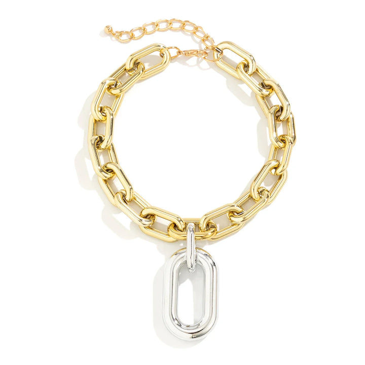 BowLift | Chunky Two Tone Paperclip Bold Necklace