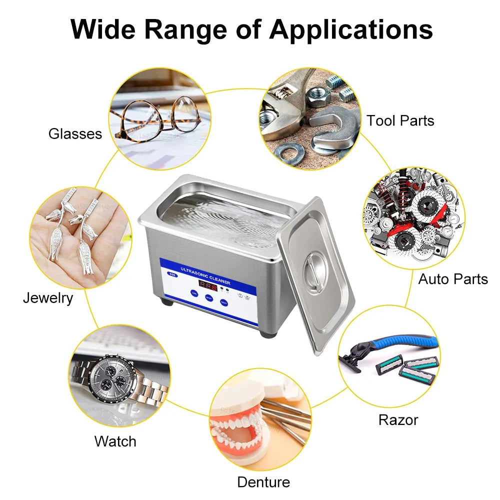 BowLift | Ultrasonic Glasses Cleaner 40kHz Stainless Steel Jewellery Cleaning Machine – ClearWave