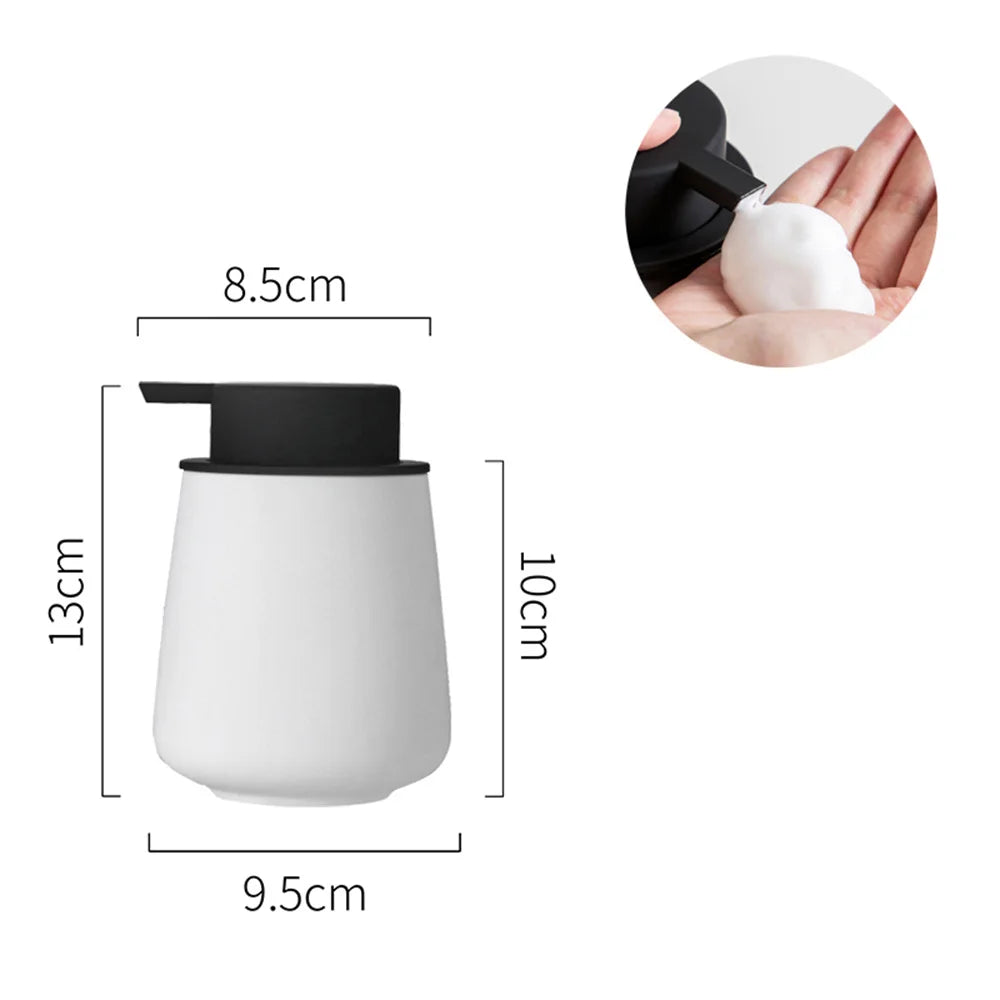 CeramiLux 300 ml Luxury Soap Dispenser made of Ceramic – for Soap, Shampoo, Conditioner or Lotion Bowlift