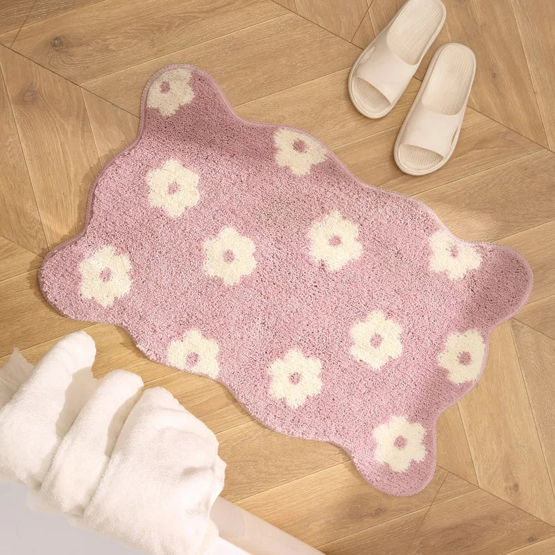 Abstract Floral Tufted Bathroom Mat | Bowlift