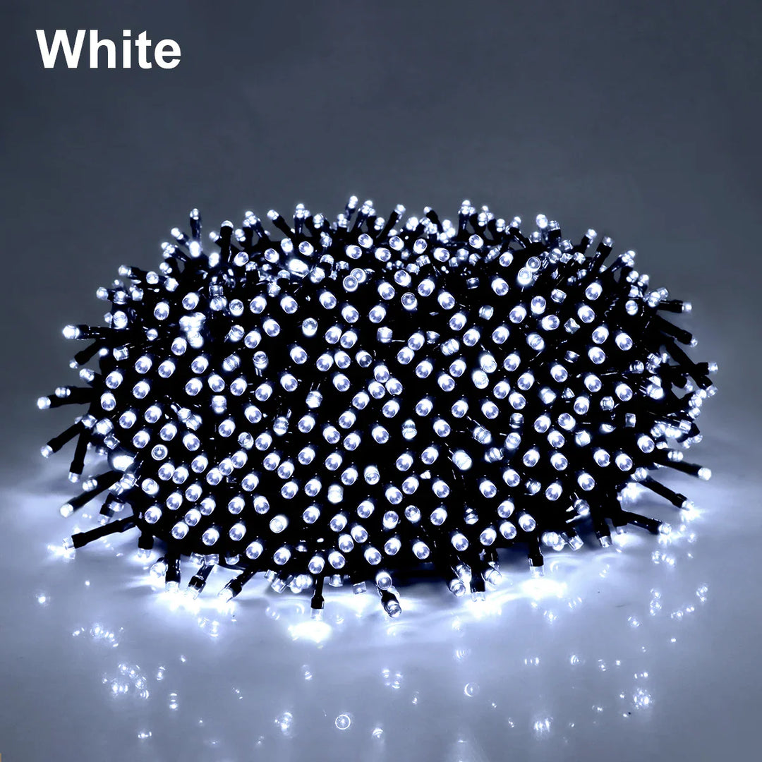 BowLift | LuminaraX | LED string lights outdoor 24V | 8 lighting modes | Waterproof IP65 | 10–100 m | For garden, home & Christmas decoration