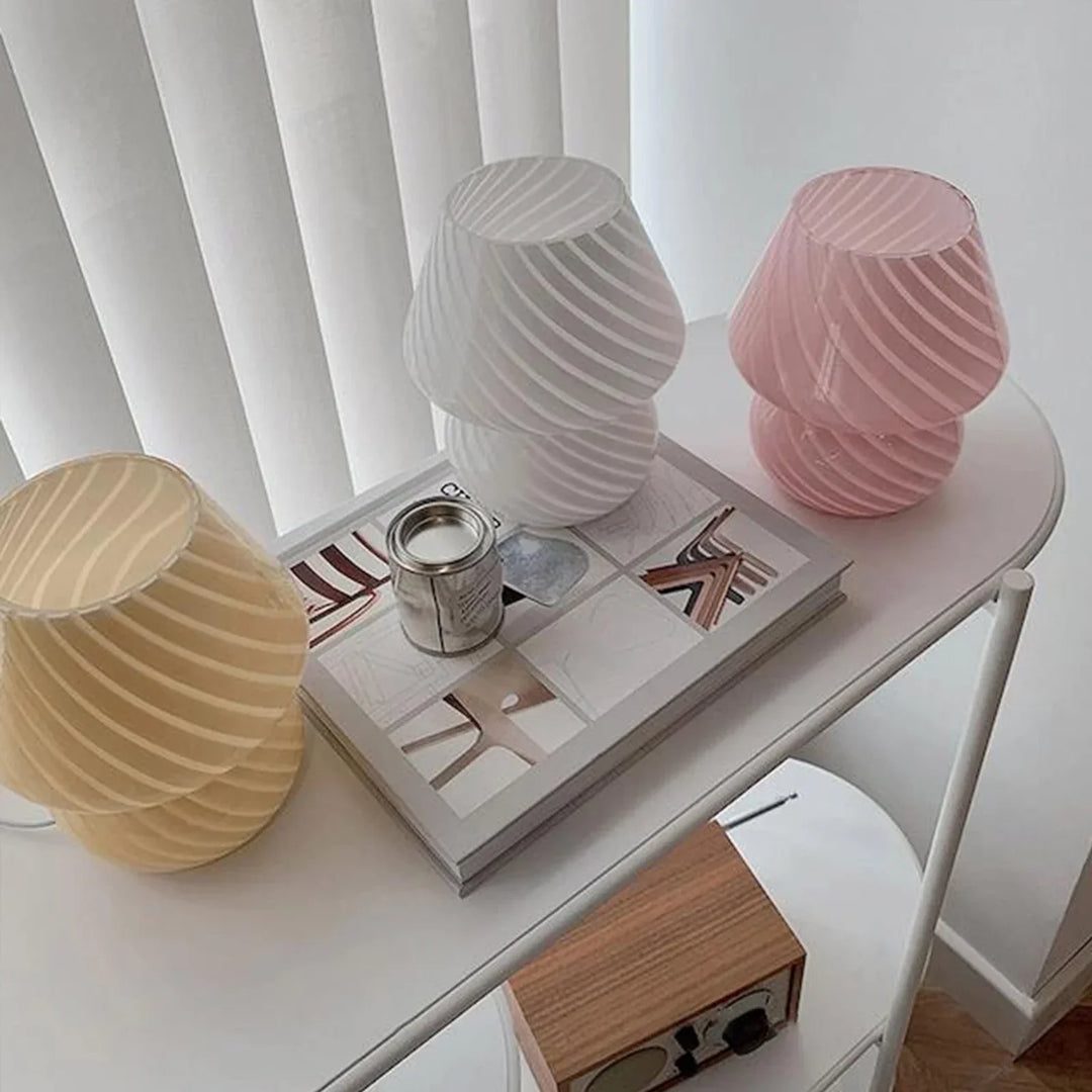 BowLift | Murano Table Lamp - Unique Glass Mushroom Desk Lamp for Magical Atmosphere
