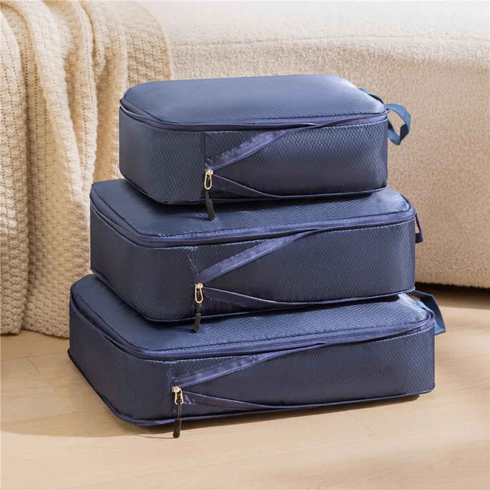 BowLift | Travel Organizer Set PackNest 3-in-1 | Compressible & Waterproof Luggage Bags | Nylon Suitcase Organizer | Portable & Lightweight