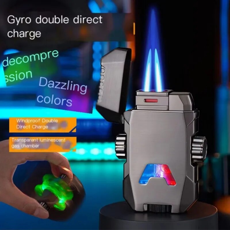 Windproof Double Jet Flame Luminous Lighter | Bowlift