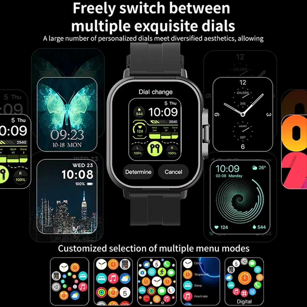 BowLift | 2" Smartwatch with Built-In Bluetooth Headset and Fitness Tracker
