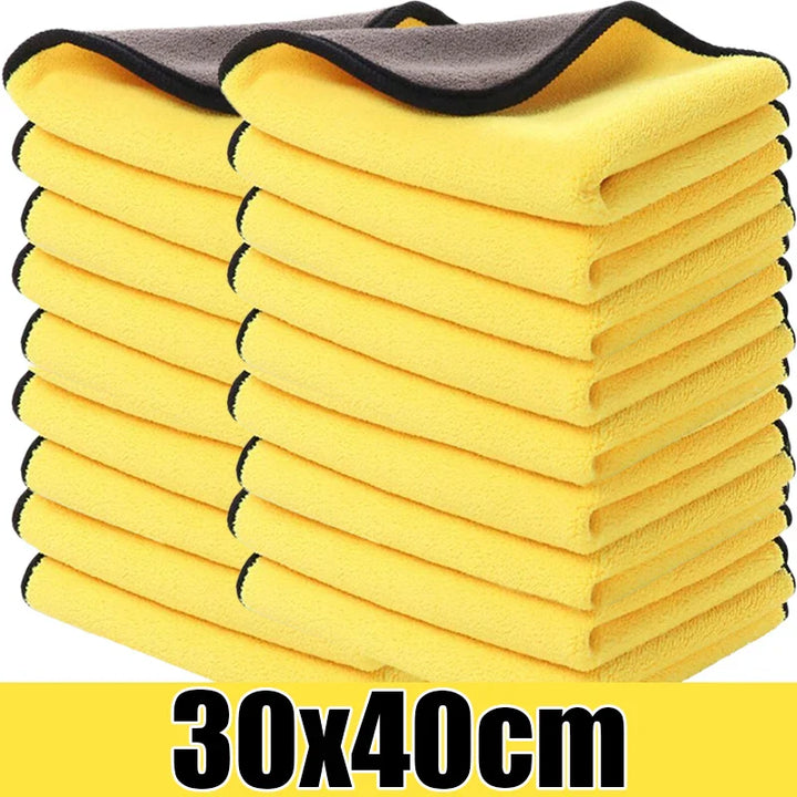 BowLift | GlanzMeister Microfiber Cloth Double-Sided | Extra Absorbent & Lint-Free | For Car, Glass & Household | Yellow/Grey