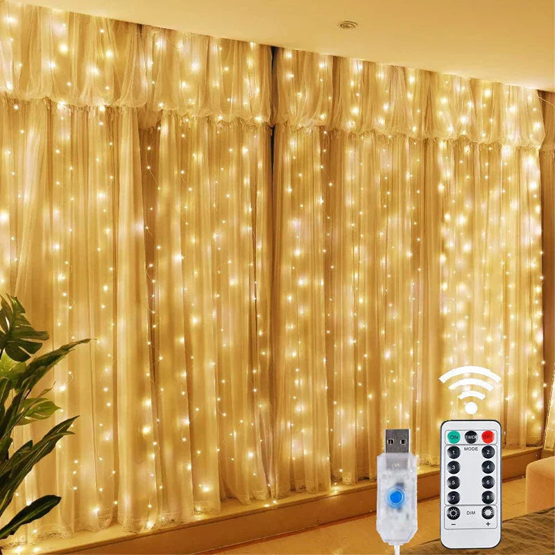 LED curtain lights – USB-controlled string lights for window and room decoration | Bowlift