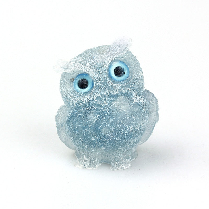 BowLift | Natural Crystal Owl Figurine: Handmade Collector's Item