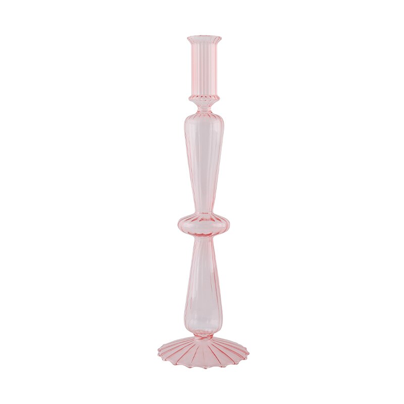 Ribbed Glass Candleholders - Pastel | Bowlift