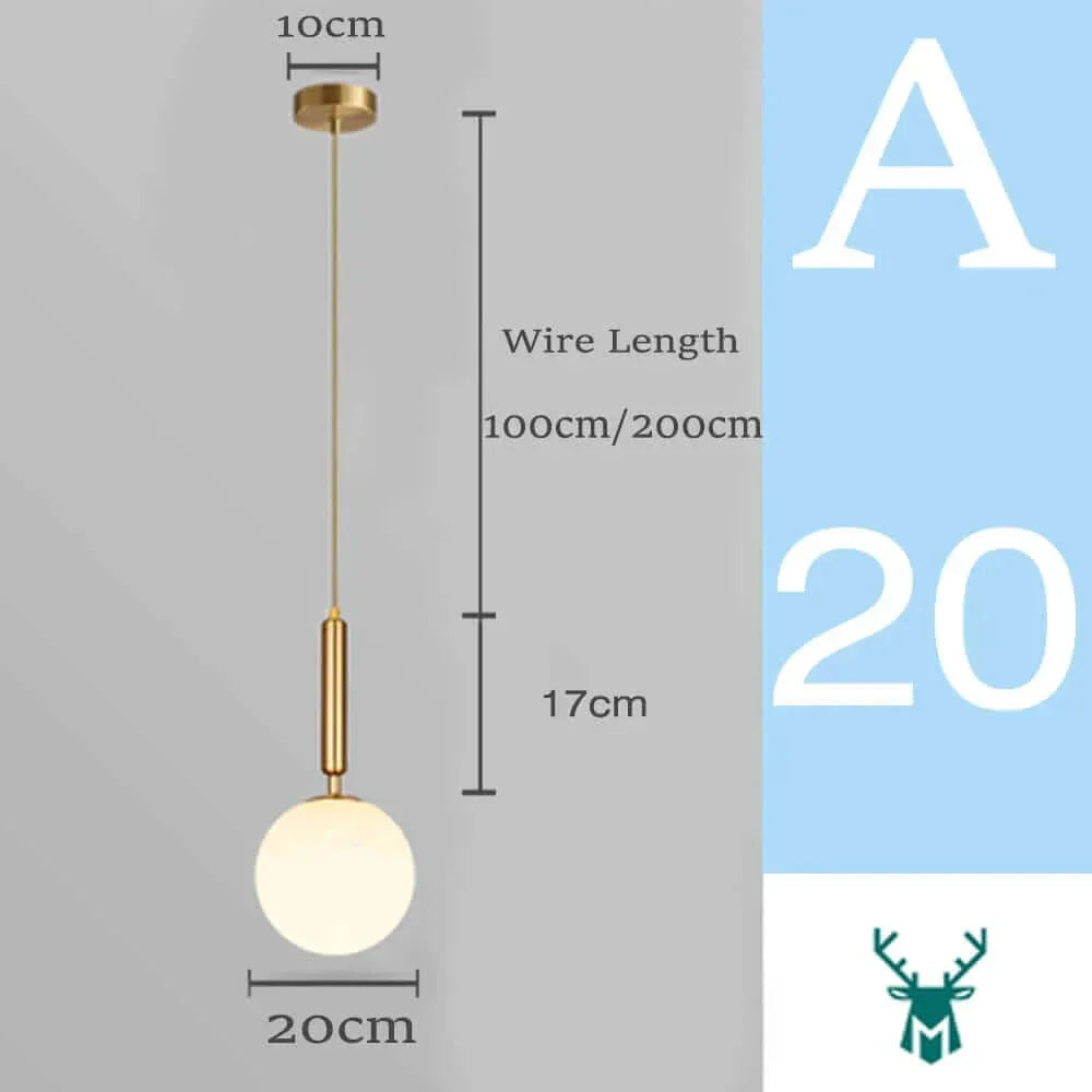 BowLift | Mid-Century Modern Glass Ball Pendant Light