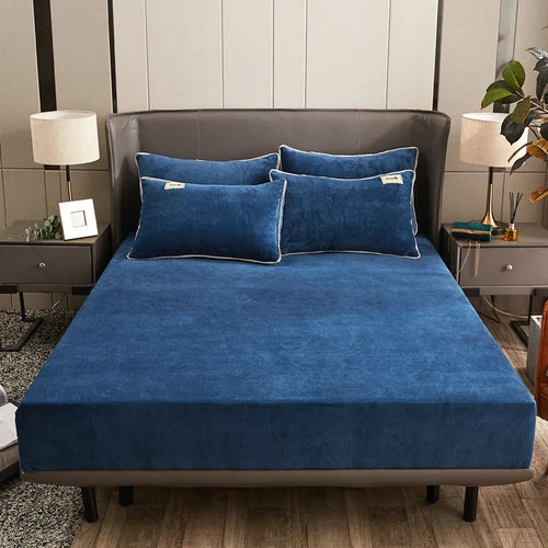 BowLift | Fitted Sheet Velura | Stretch Velvet | Soft & Warm | Mattress Protector for Winter