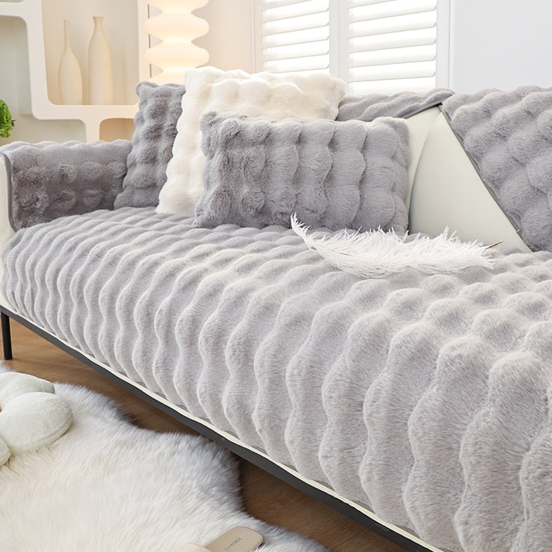 Snuggly Comfy Plush Sofa Cover | Bowlift