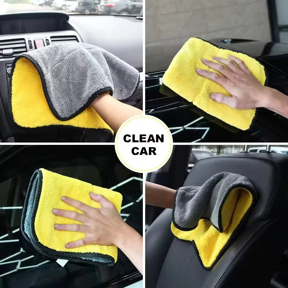 BowLift | GlanzMeister Microfiber Cloth Double-Sided | Extra Absorbent & Lint-Free | For Car, Glass & Household | Yellow/Grey