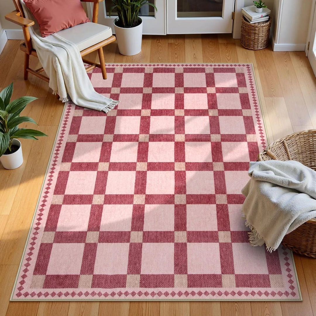 Plaid Fluffy Rug | Bowlift