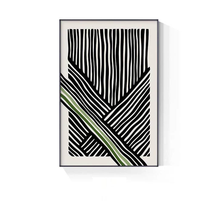 Abstract Green Geometric Line Art Wall Art Fine Art Canvas Prints Pictures For Modern Apartment Living Room Home Office Art Decor | Bowlift
