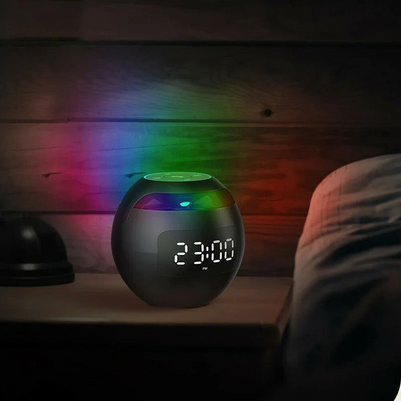 BowLift | Multifunctional Bluetooth Alarm Clock Speaker with LED display and Colorful Night Light – 2200mAh Battery