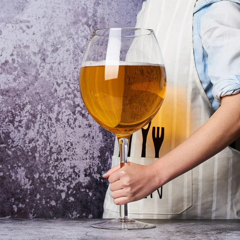 BowLift | Huge 106 Oz Wine Glass and Beer Mug Combo - 3000ML Extra Large Crystal Glass for Parties, Weddings, and Celebrations
