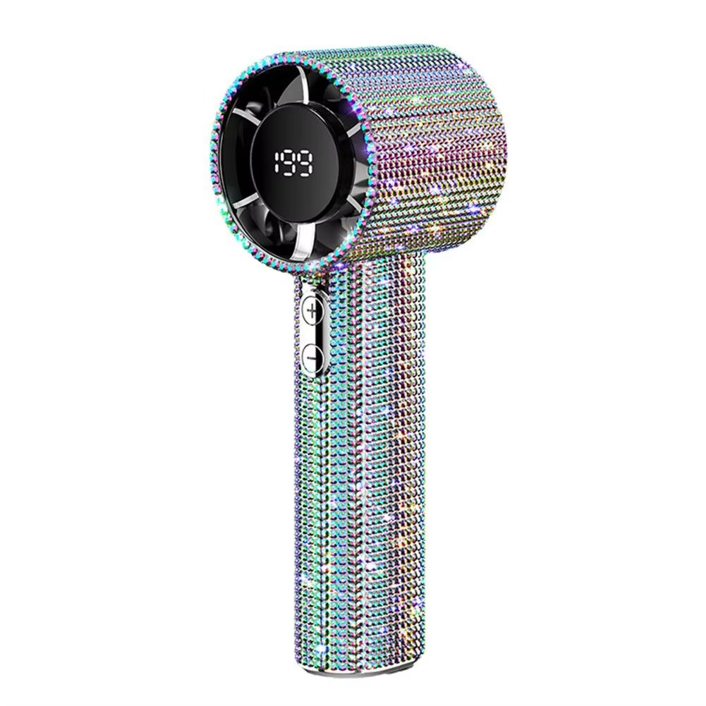 BowLift | Diamond-Embellished Portable Fan with 199 Speed Settings and Type-C Recharge