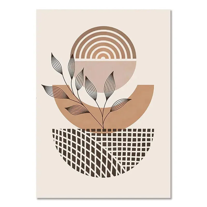 Minimalist Terracotta Sun Abstract Wall Art Fine Art Canvas Prints Modern Pictures For Living Room Bedroom Gallery Wall Art Decor | Bowlift