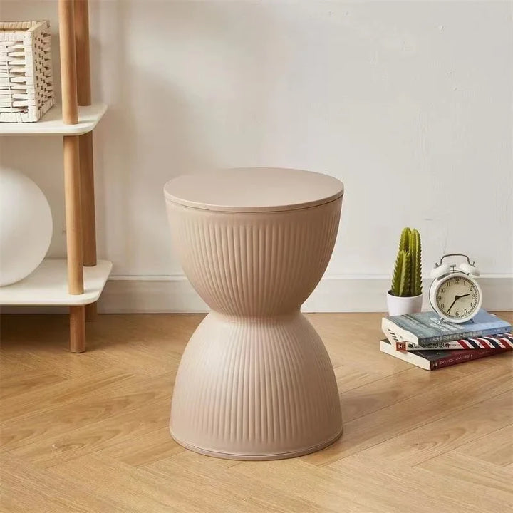BowLift | Nordic Plastic Low Side Table with Hourglass Design