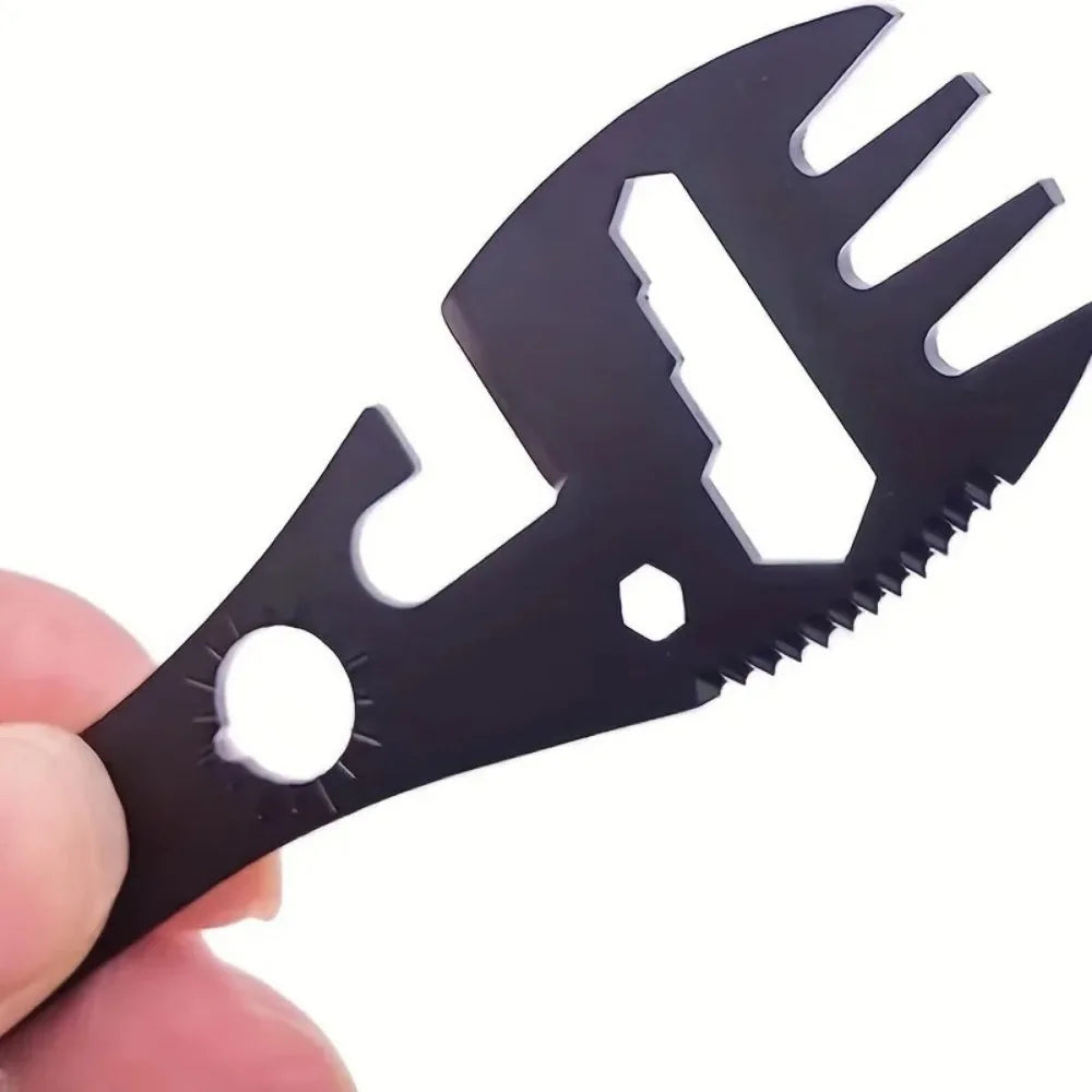 BowLift | SurviFork Gear | Outdoor Cutlery & Multitool | Stainless Steel Black | Compact & Robust