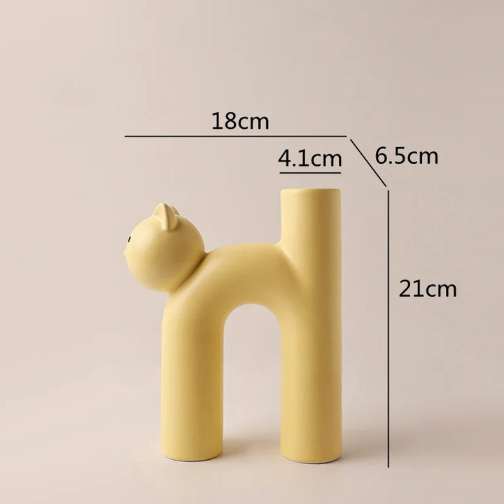 Mini Cat Elegant Minimal H-shaped Flower Vase | Bowlift