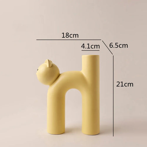 Mini Cat Elegant Minimal H-shaped Flower Vase | Bowlift