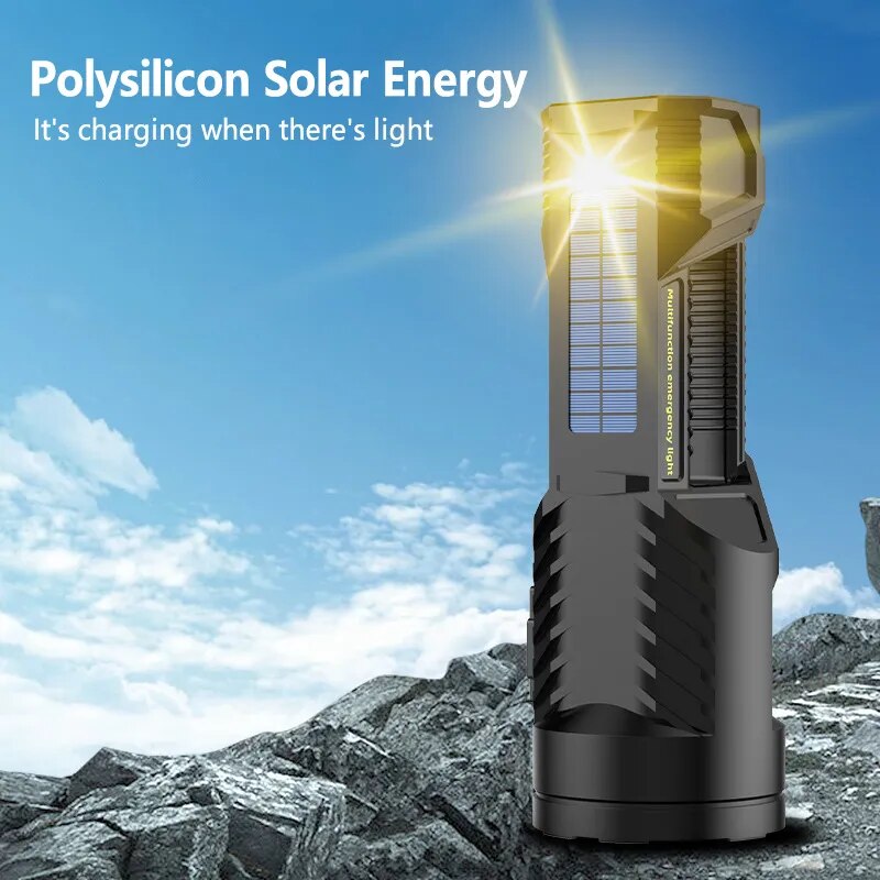 Solar High-Power Multifunctional Flashlight | Bowlift