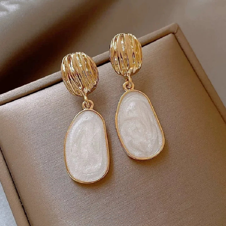 BowLift | Textured Golden Enamel Earrings