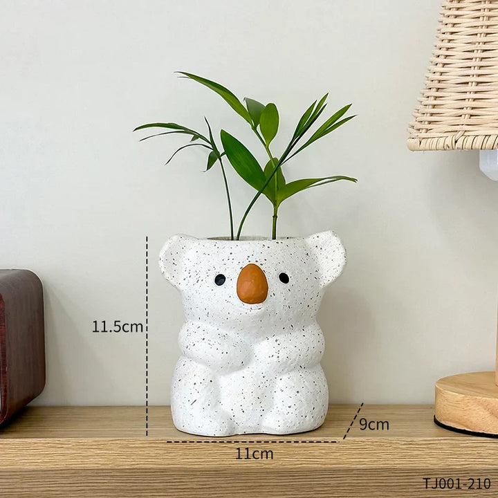 BowLift | Koalina Koala Planter | Sweet Decorative Plant Pot Made of Resin | Mini Vase for Succulents & Bonsai | Handcrafted Garden & Home Decor
