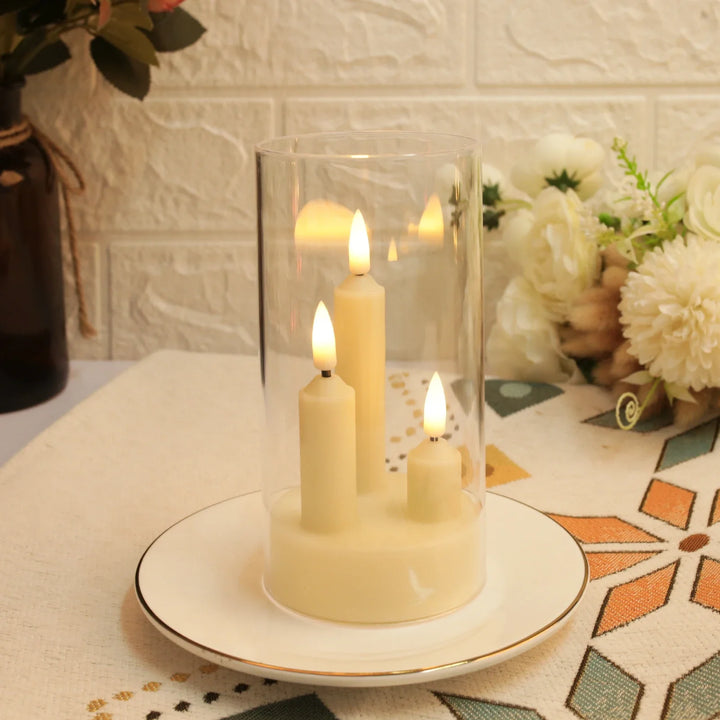 BowLift | Lunavera | Flameless LED Stick Candle 3-in-1 | With 15 cm Lampshade | Battery-operated & Flickering Light | For Christmas, Wedding & Decor