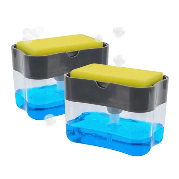 Kitchen soap dispenser with sponge holder | Push-type Bowlift