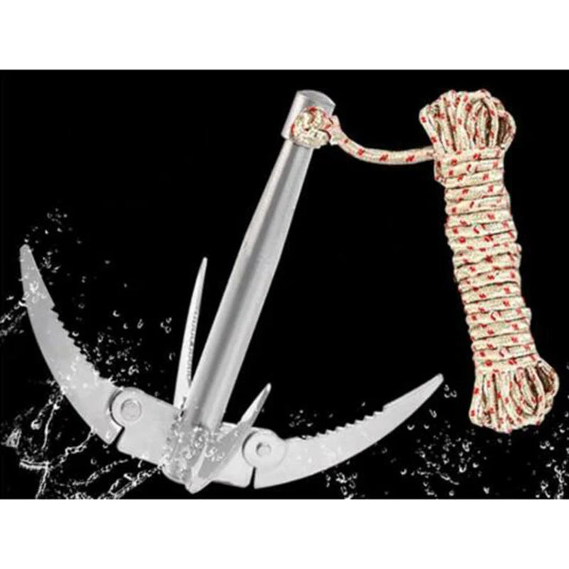 BowLift | AquaGripX Folding Anchor for Boats | Robust Grip Hook with Rope | Foldable & Rustproof | For Kayak, Canoe & Fishing Accessories
