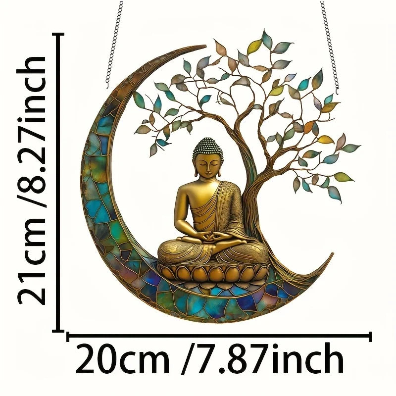 BowLift | Acrylic Sun Catcher ZenLight | 2D Buddha Decor | Window & Home Accessory | Spiritual Room Design