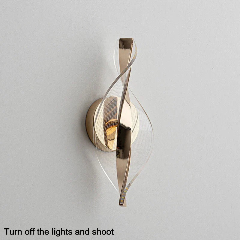 BowLift | LED Wall Light NordGlow | Modern Acrylic & Metal Design | 3-Color Light | Creative Interior Lighting for Living Room & Bedroom