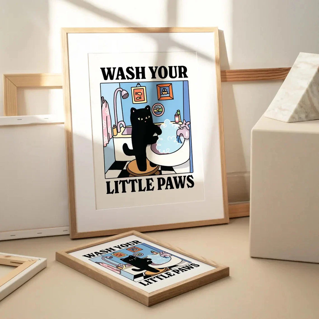 Wash Your Little Paws Wall Art | Bowlift