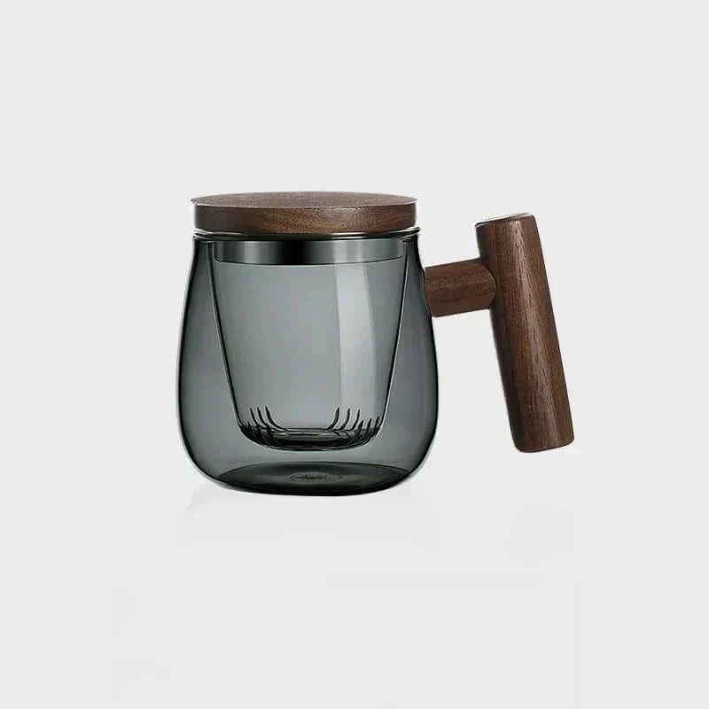 BowLift | Ultramodern Glass Tea Cup with Filter and Lid