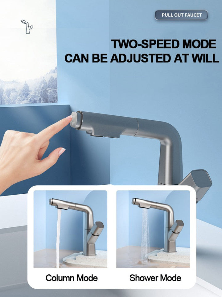 BowLift | Futuristic Rotating European Pull Out Faucet
