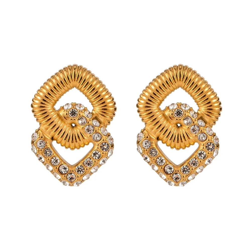 BowLift | 18k Textured Dual Squircle Earrings