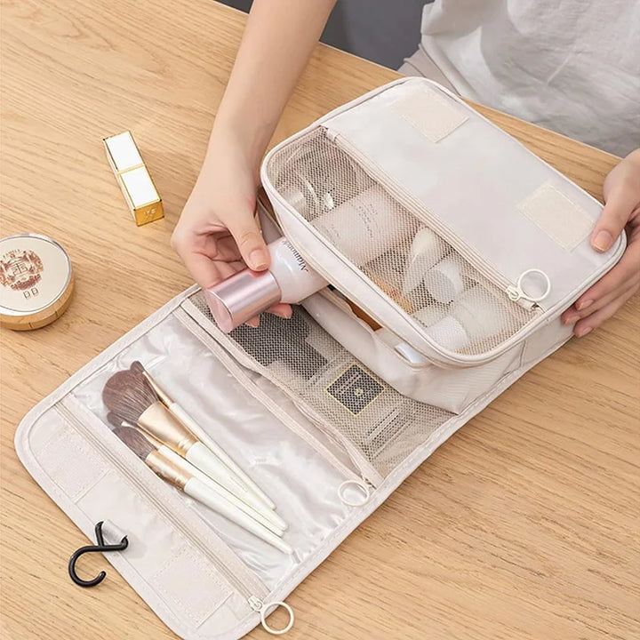 BowLift | Hanging Travel Toiletry Bag with 6 Pockets and Moisture Compartment Water Resistant Polyester