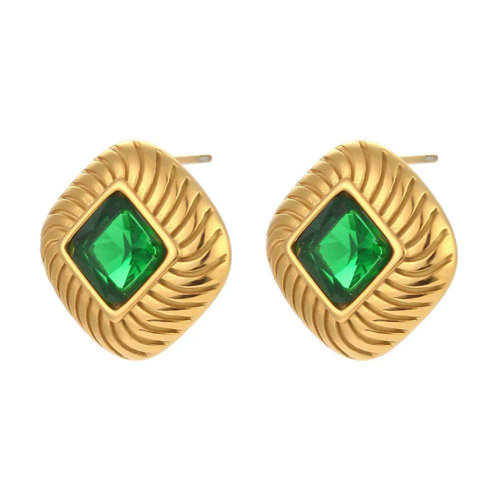BowLift | Chunky Spiral Texture Diamond Accented Earrings