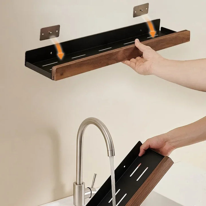 CulinaWood Kitchen Wall Shelf Bowlift