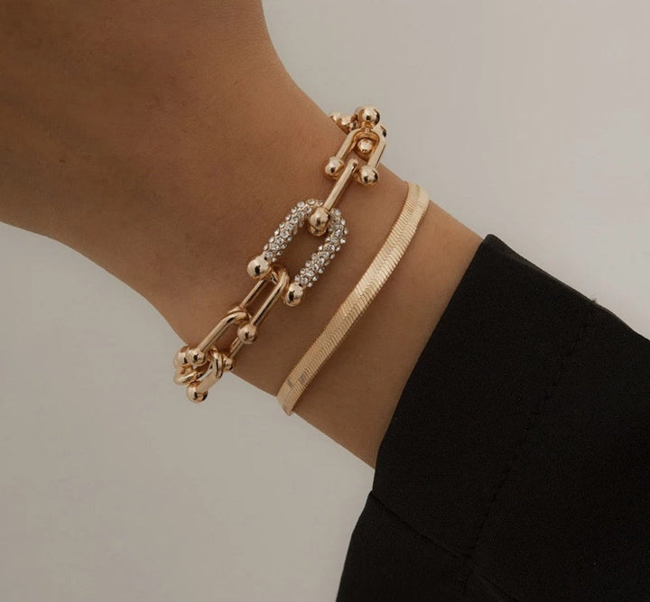 Stunning Bracelet Duo | Exquisite 2-Piece Set in Gold or Silver Bowlift