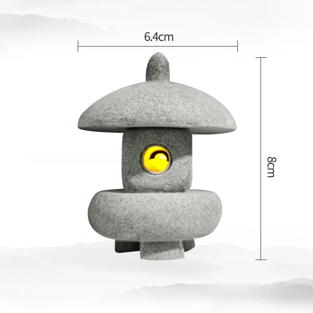 BowLift | SereniStone Mini-Pagoda | Sandstone Decor | For Garden & Bonsai | Zen Flair